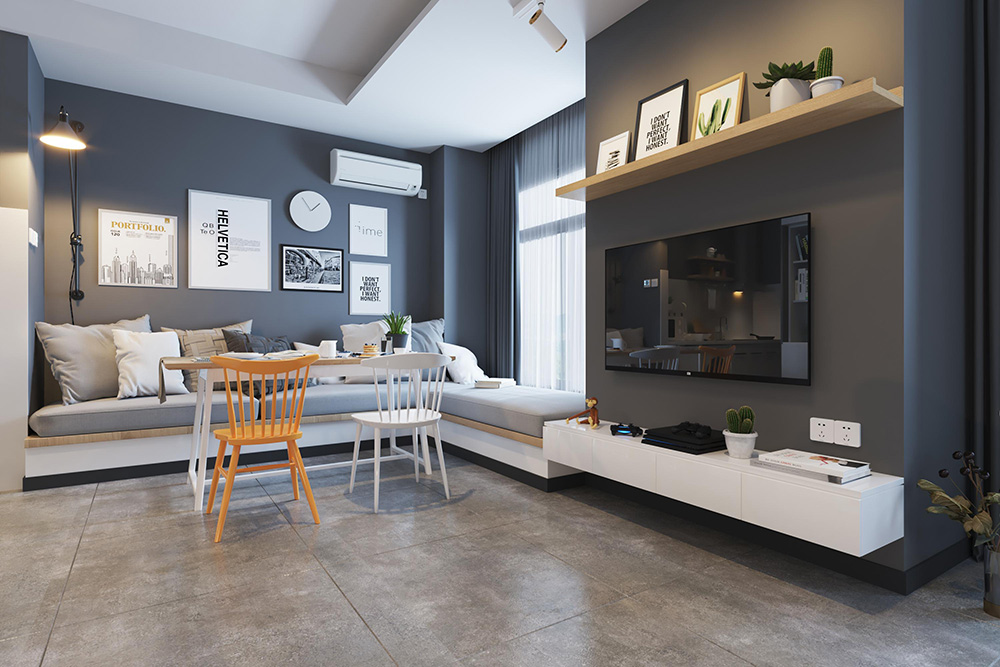 現(xiàn)代風(fēng)格公寓裝修設(shè)計(jì)效果圖-客廳餐桌 現(xiàn)代風(fēng)格公寓裝修設(shè)計(jì)效果圖-客廳餐桌