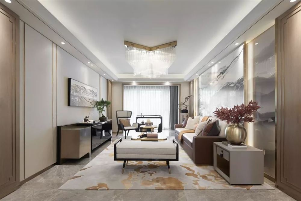 臺州市碧湖山莊新中式風(fēng)格三居室裝修案例