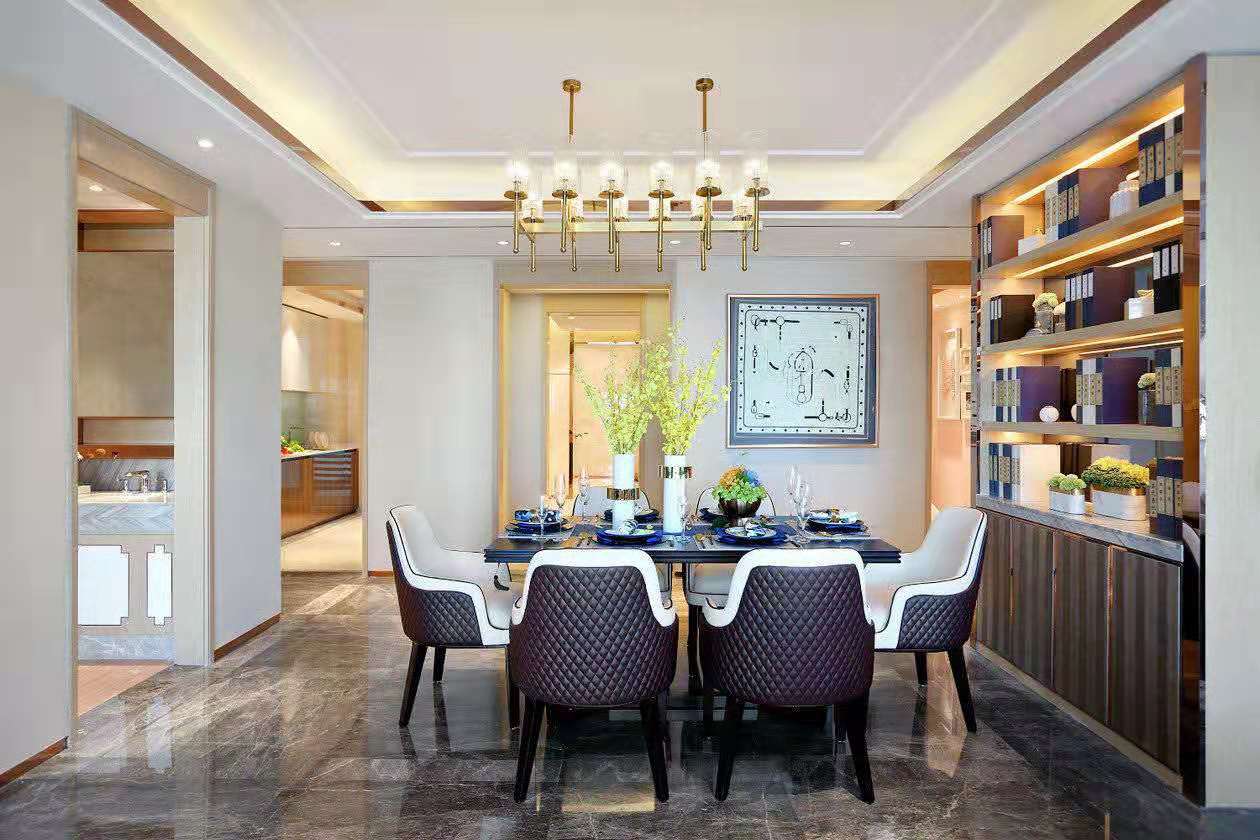 新中式風格室內裝修設計效果圖-星星凱旋國際三居110平米室內裝修設計餐廳 新中式風格室內裝修設計效果圖-星星凱旋國際三居110平米室內裝修設計餐廳