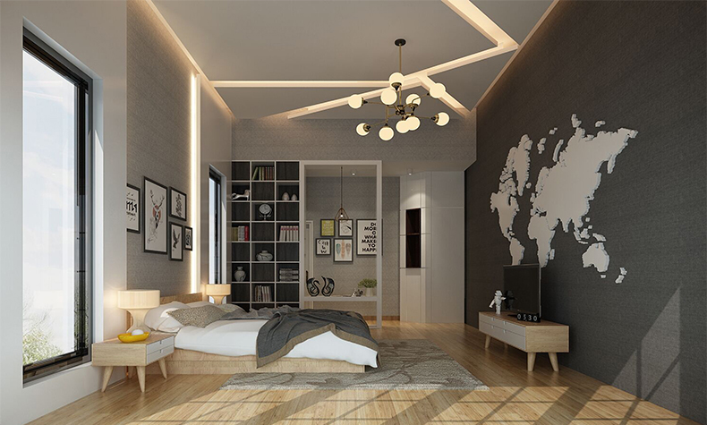 瀧景花園別墅355平米現代簡約風格裝修案例-臥室 瀧景花園別墅355平米現代簡約風格裝修案例-臥室