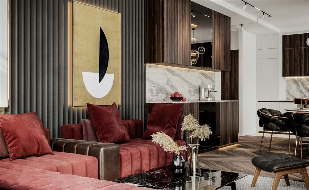 江門市東富花園輕奢風格三居室裝修案例