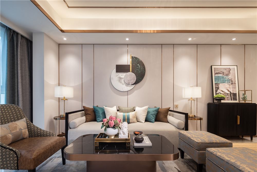 佛山市保利時代天珀新中式風格四居室裝修案例