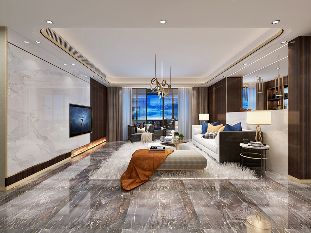 輕奢風(fēng)格室內(nèi)裝修效果圖-萬象江山二期四居195平米-客廳 輕奢風(fēng)格室內(nèi)裝修效果圖-萬象江山二期四居195平米-客廳