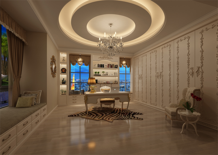 保利高爾夫郡別墅322平米歐式風(fēng)格裝修案例-書房 保利高爾夫郡別墅322平米歐式風(fēng)格裝修案例-書房