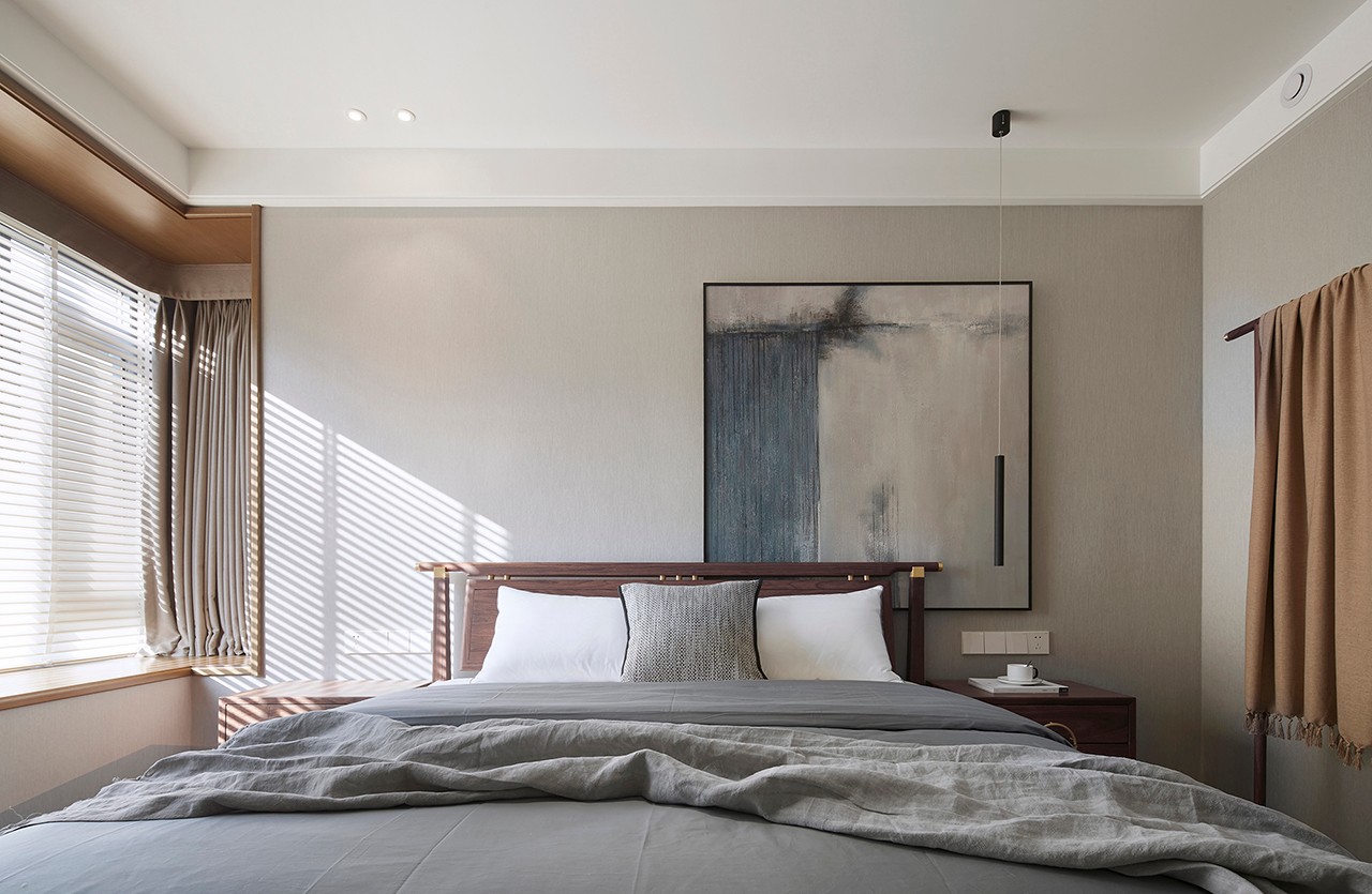 現(xiàn)代新中式風(fēng)格家裝設(shè)計(jì)室內(nèi)裝修效果圖-臥室 現(xiàn)代新中式風(fēng)格家裝設(shè)計(jì)室內(nèi)裝修效果圖-臥室