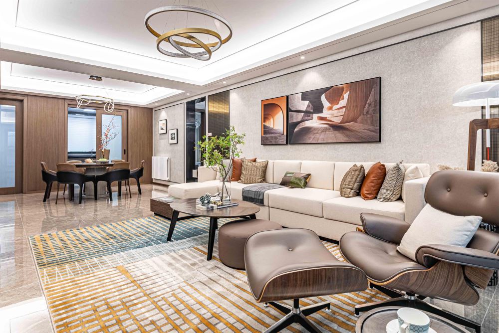 佛山市招商依云國際新中式風格四居室裝修案例