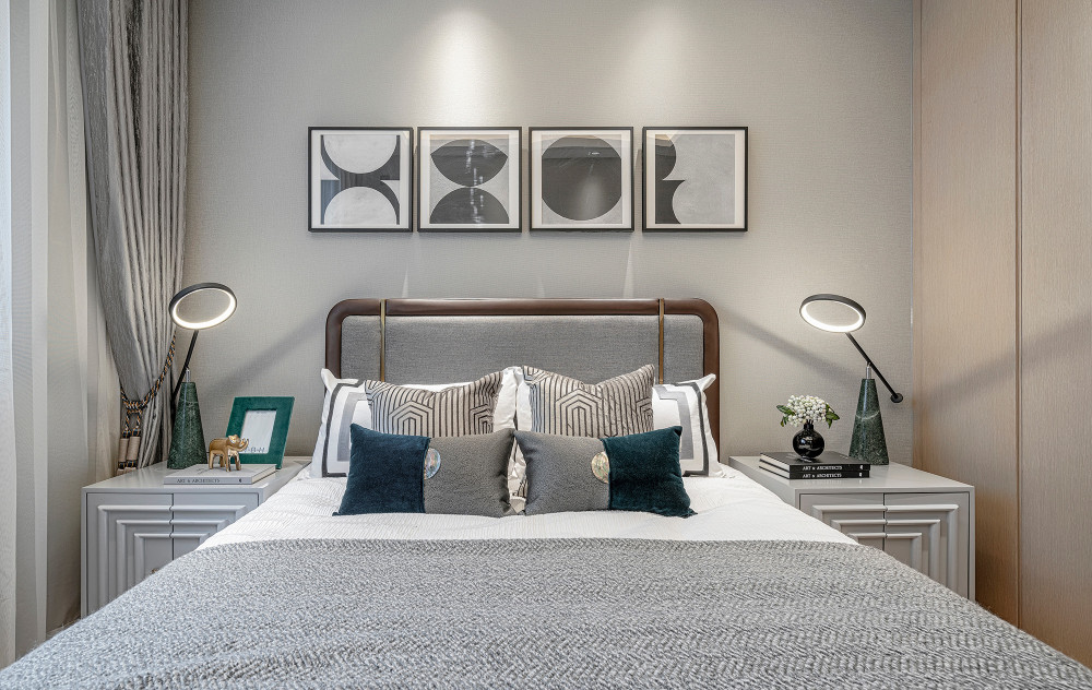 北歐輕奢風格室內家裝案例效果圖-臥室 北歐輕奢風格室內家裝案例效果圖-臥室