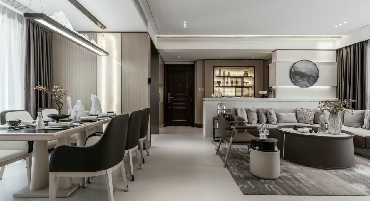 新中式風格室內(nèi)家裝案例效果圖-客餐廳 新中式風格室內(nèi)家裝案例效果圖-客餐廳