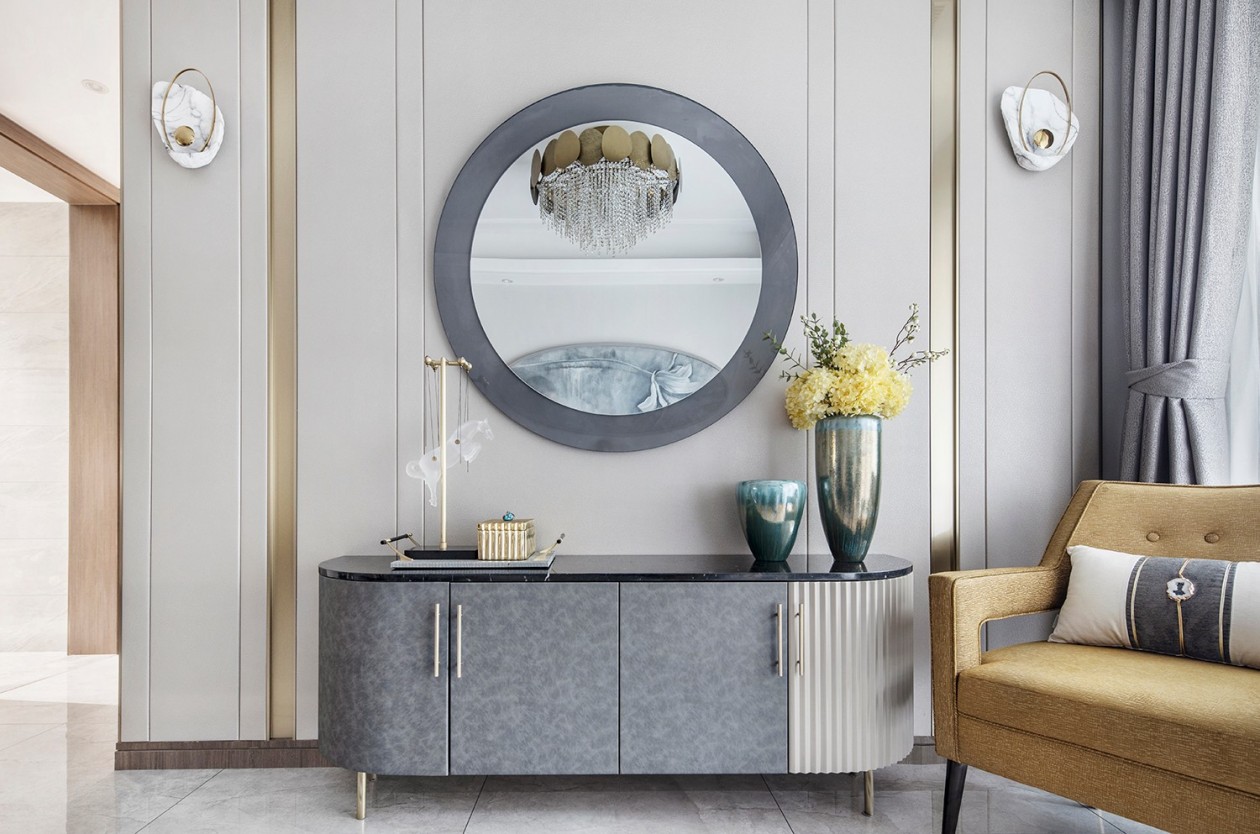 現代輕奢風格室內家裝案例效果圖-客廳電視柜 現代輕奢風格室內家裝案例效果圖-客廳電視柜