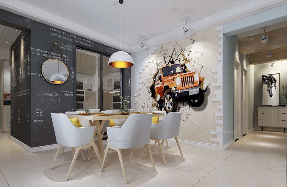 綠地璀璨天城三居135平米北歐風格裝修案例-餐廳 綠地璀璨天城三居135平米北歐風格裝修案例-餐廳