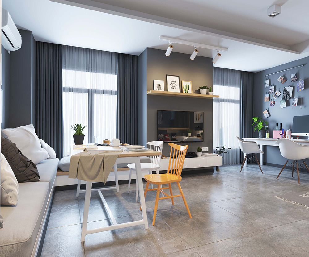 現(xiàn)代風(fēng)格公寓裝修設(shè)計(jì)效果圖-客廳 現(xiàn)代風(fēng)格公寓裝修設(shè)計(jì)效果圖-客廳