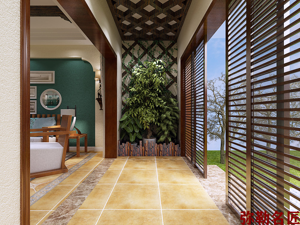 盛世家園躍層三居140平米美式鄉村風格裝修案例-入戶陽臺 盛世家園躍層三居140平米美式鄉村風格裝修案例-入戶陽臺