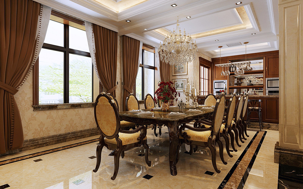 歐式風格別墅裝修設計效果圖-龍光天瀛別墅430平米-別墅餐廳裝修設計 歐式風格別墅裝修設計效果圖-龍光天瀛別墅430平米-別墅餐廳裝修設計