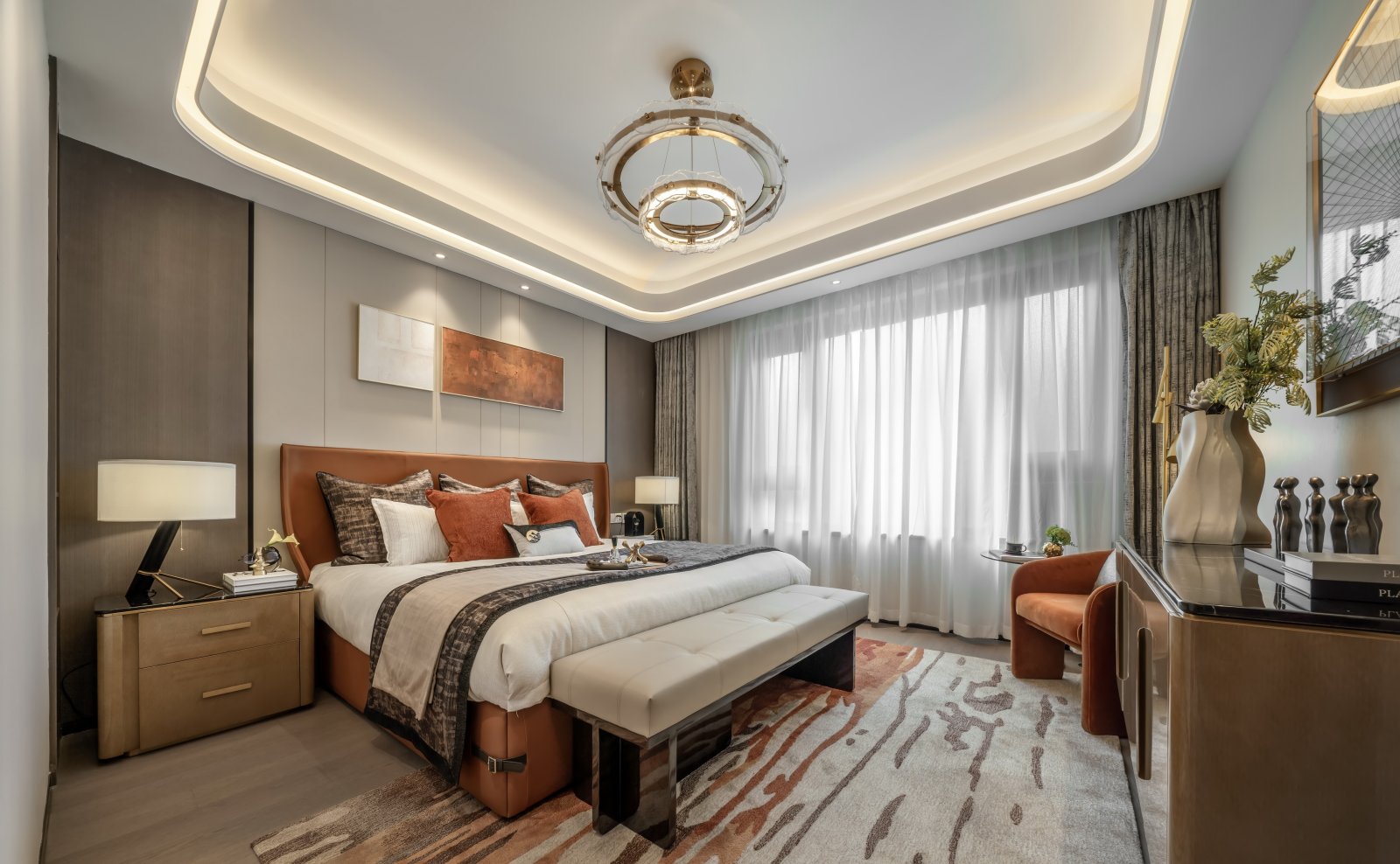 輕奢風(fēng)格室內(nèi)設(shè)計(jì)家裝案例-主臥 輕奢風(fēng)格室內(nèi)設(shè)計(jì)家裝案例-主臥