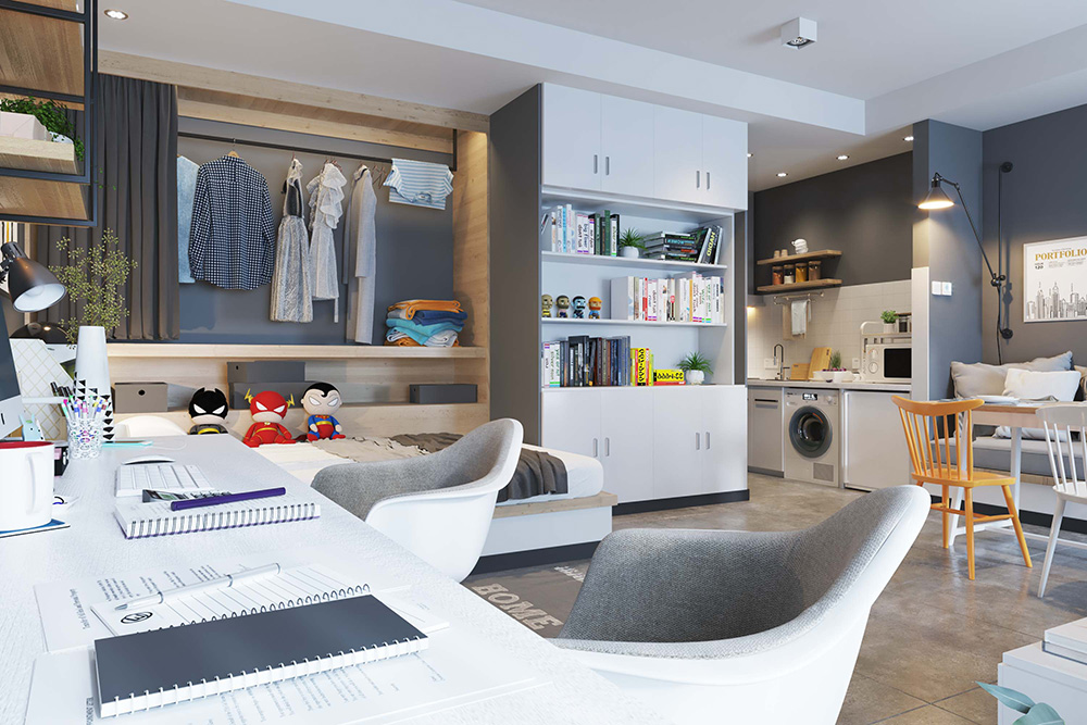 現(xiàn)代風(fēng)格公寓裝修設(shè)計(jì)效果圖-辦公桌 現(xiàn)代風(fēng)格公寓裝修設(shè)計(jì)效果圖-辦公桌