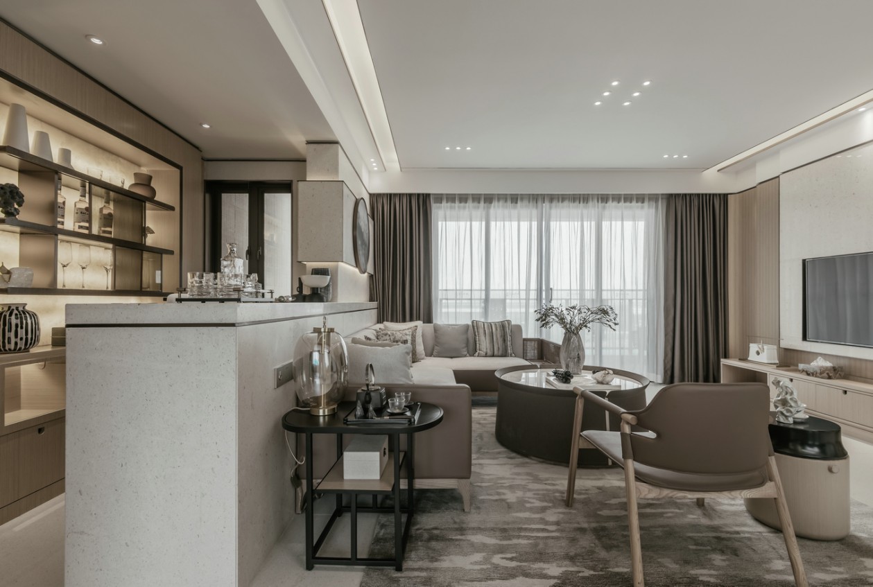 新中式風格室內(nèi)家裝案例效果圖客廳吧臺 新中式風格室內(nèi)家裝案例效果圖客廳吧臺