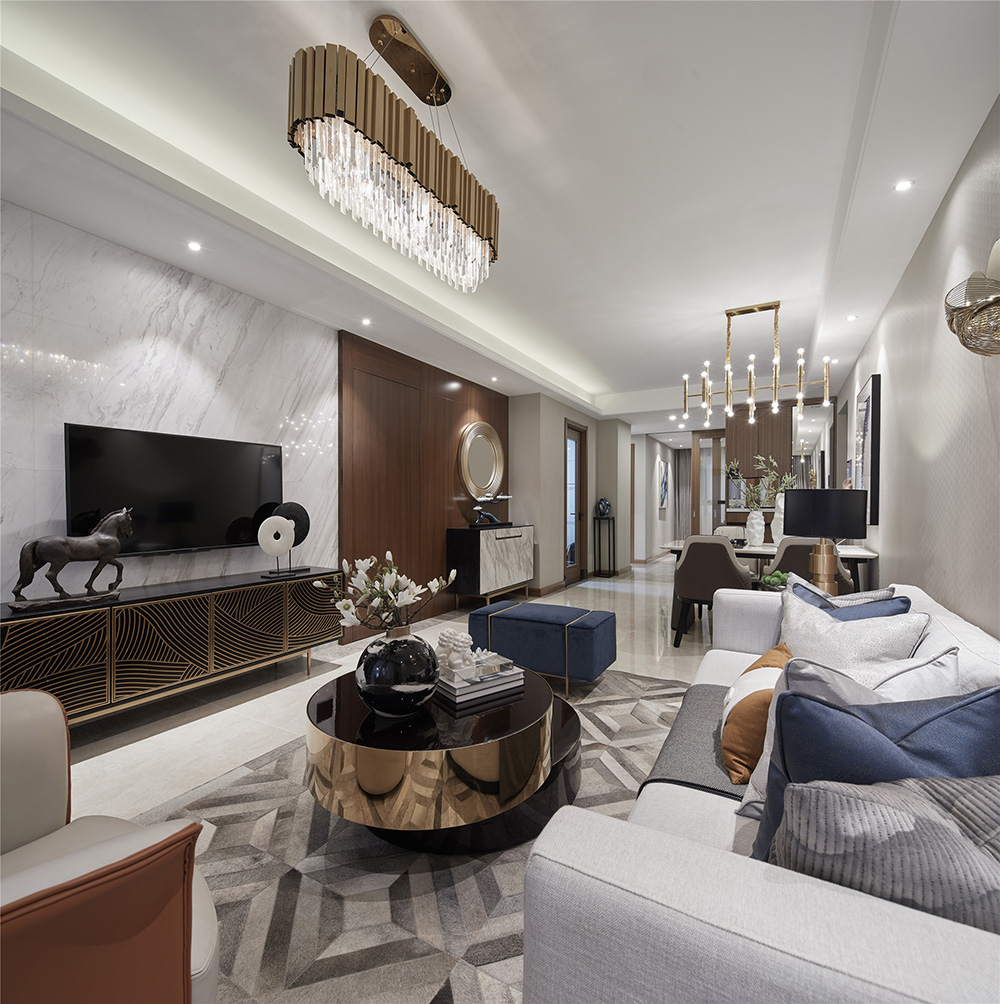 現代簡約風格室內裝修效果圖-恒大新城二居95平米-客廳 現代簡約風格室內裝修效果圖-恒大新城二居95平米-客廳