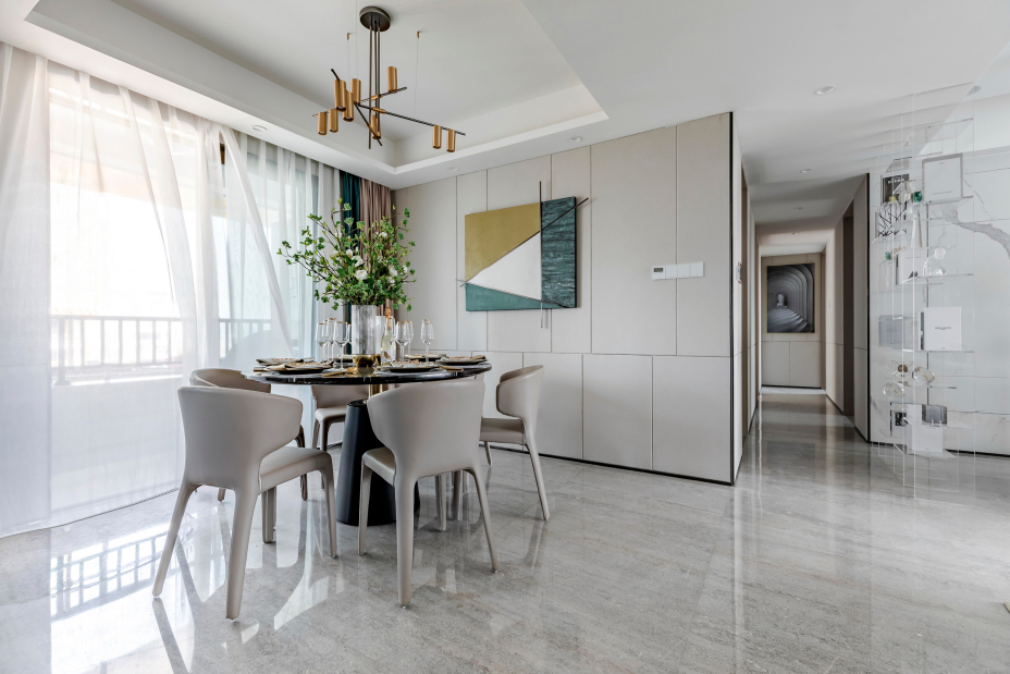 現代輕奢風格室內家裝案例效果圖-餐廳 現代輕奢風格室內家裝案例效果圖-餐廳