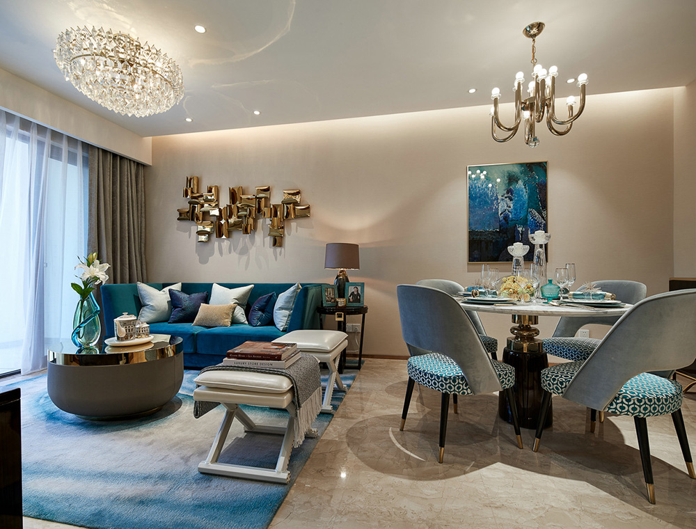 榮和悅瀾山三居121平米輕奢風格室內裝修案例-客餐廳 榮和悅瀾山三居121平米輕奢風格室內裝修案例-客餐廳