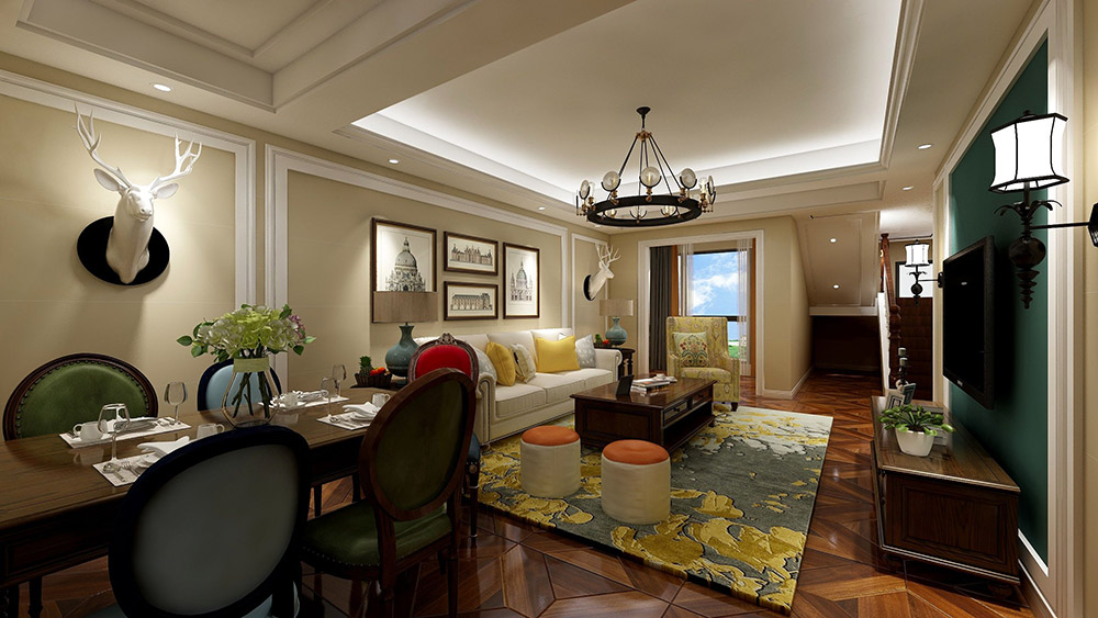 美式鄉(xiāng)村風(fēng)格室內(nèi)裝修效果圖-盛景園復(fù)式樓280平米-餐廳 美式鄉(xiāng)村風(fēng)格室內(nèi)裝修效果圖-盛景園復(fù)式樓280平米-餐廳