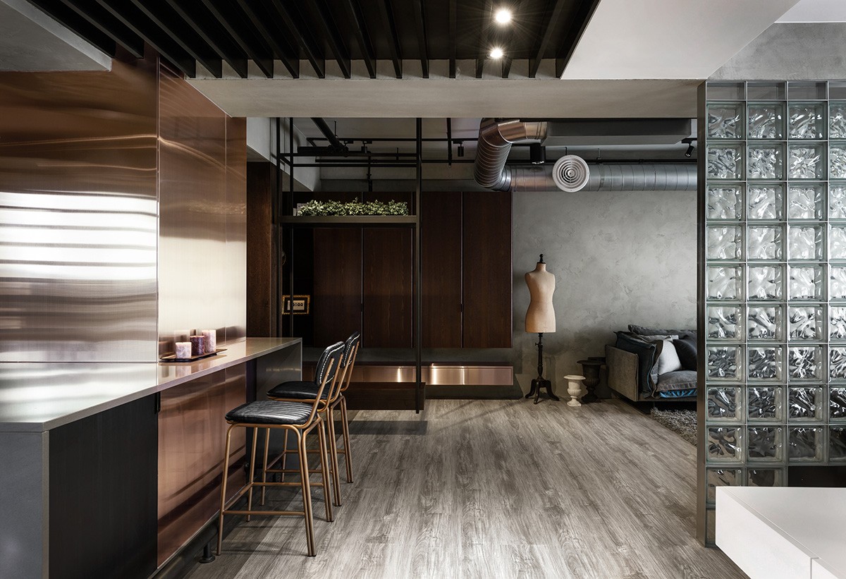 工業風風格家裝設計室內裝修效果圖-餐廳吧臺 工業風風格家裝設計室內裝修效果圖-餐廳吧臺