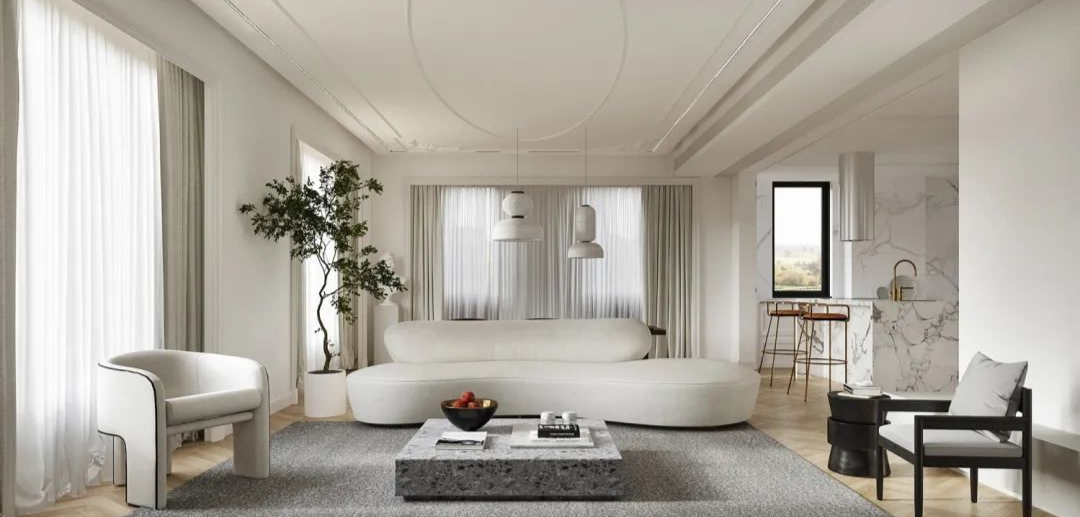 現(xiàn)代法式風(fēng)格家裝設(shè)計室內(nèi)裝修效果圖-客廳 現(xiàn)代法式風(fēng)格家裝設(shè)計室內(nèi)裝修效果圖-客廳