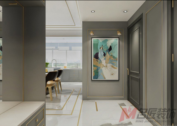 現代輕奢風格室內裝修設計效果圖-保利天璽135平米-室內玄關裝修設計 現代輕奢風格室內裝修設計效果圖-保利天璽135平米-室內玄關裝修設計