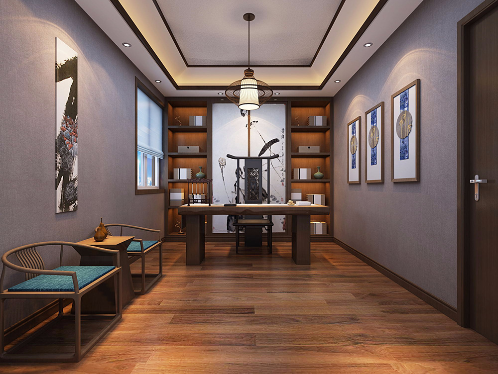 新中式風(fēng)格別墅裝修設(shè)計效果圖-東逸灣水漾林岸別墅410平米-別墅裝修設(shè)計書房 新中式風(fēng)格別墅裝修設(shè)計效果圖-東逸灣水漾林岸別墅410平米-別墅裝修設(shè)計書房
