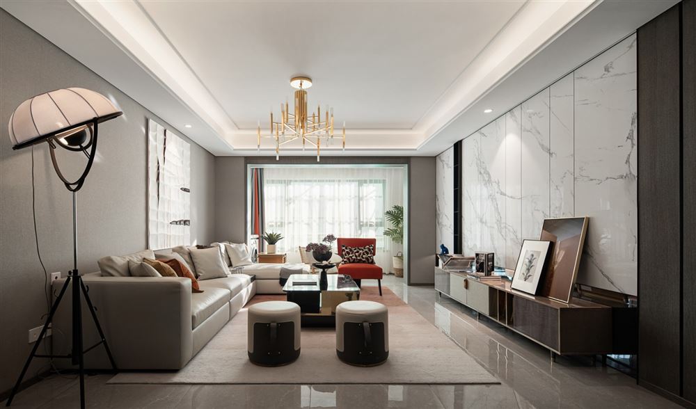 佛山市招商依云國際輕奢風格四居室裝修案例