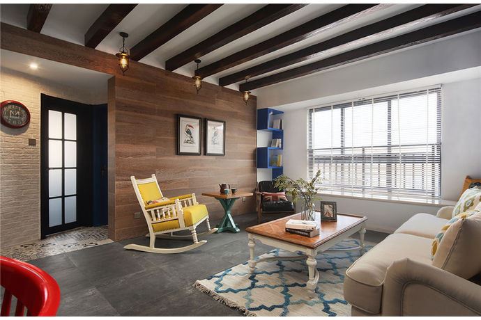 廣州市梅花村小區美式風格三居室裝修案例