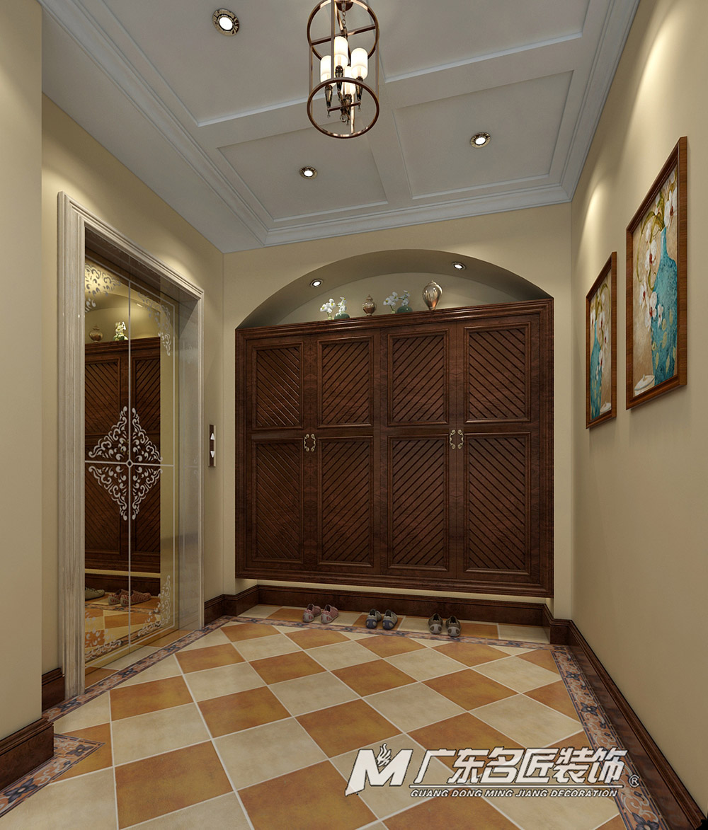 九號別墅410平米美式鄉村風格裝修案例-玄關 九號別墅410平米美式鄉村風格裝修案例-玄關