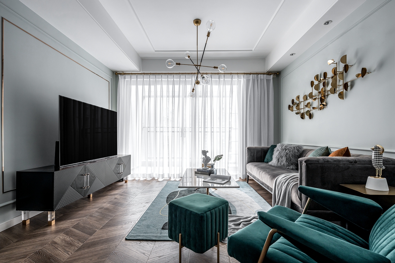 北歐輕奢風格室內(nèi)家裝案例效果圖-客廳 北歐輕奢風格室內(nèi)家裝案例效果圖-客廳