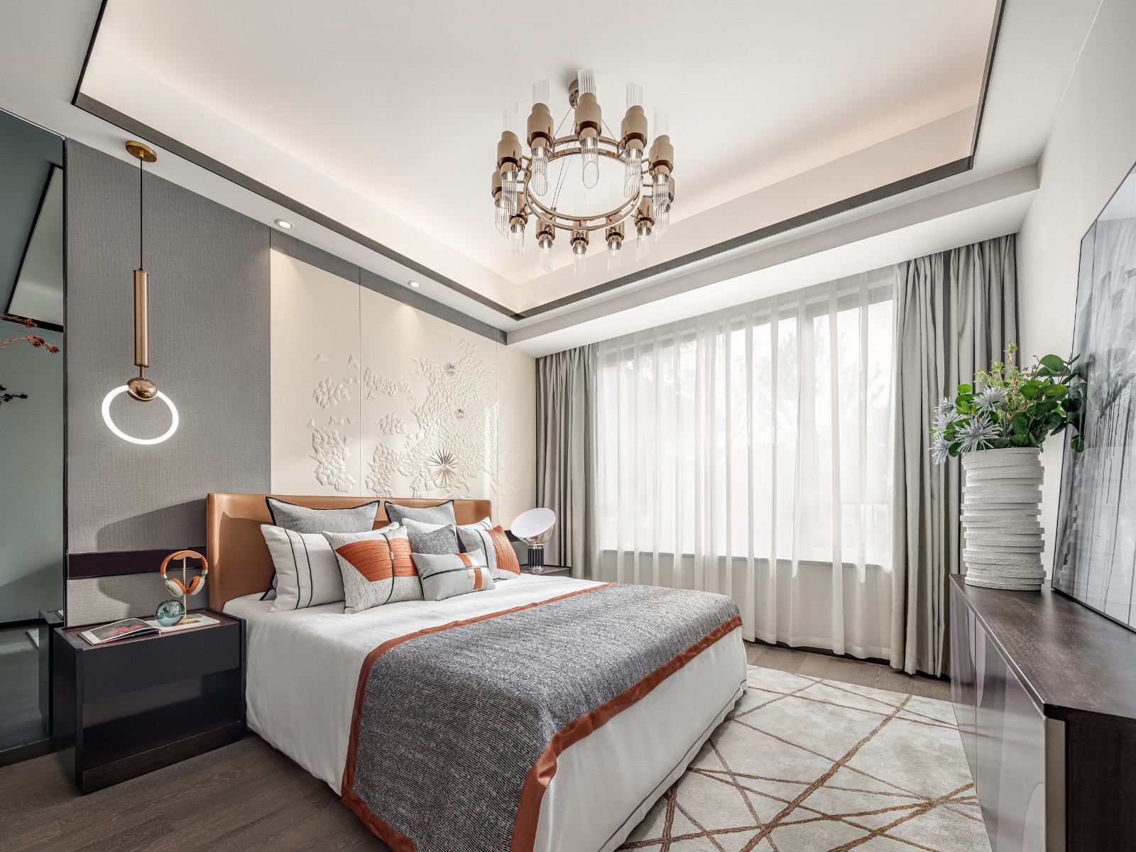 現(xiàn)代輕奢風(fēng)格室內(nèi)設(shè)計家裝案例-主臥 現(xiàn)代輕奢風(fēng)格室內(nèi)設(shè)計家裝案例-主臥