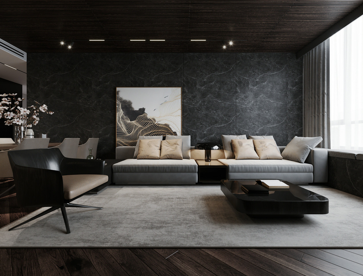 佛山裝修公司美式輕奢風格室內裝修效果圖-客廳 佛山裝修公司美式輕奢風格室內裝修效果圖-客廳