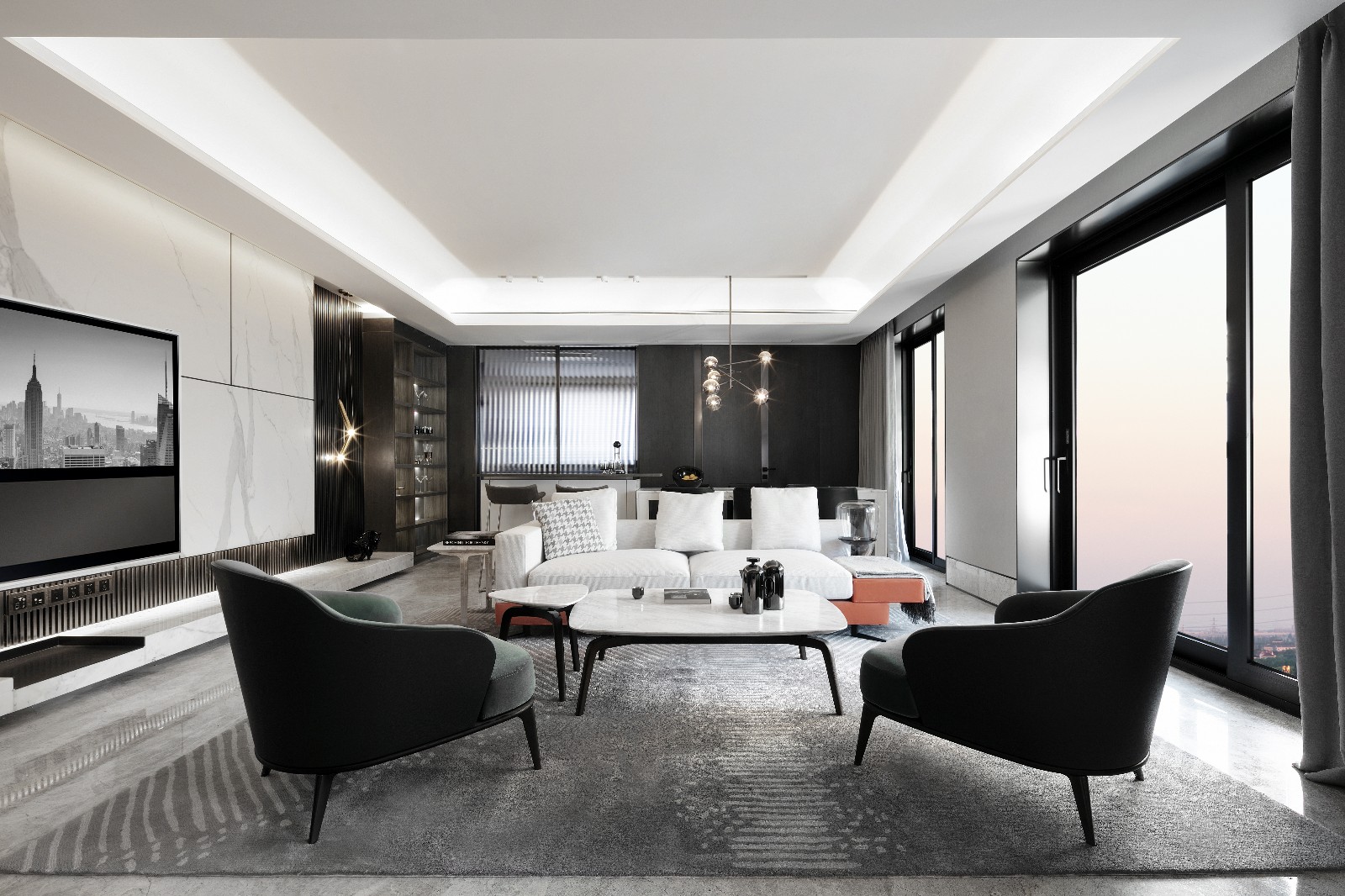 裝修公司輕奢風格室內(nèi)裝修效果圖-客廳 裝修公司輕奢風格室內(nèi)裝修效果圖-客廳