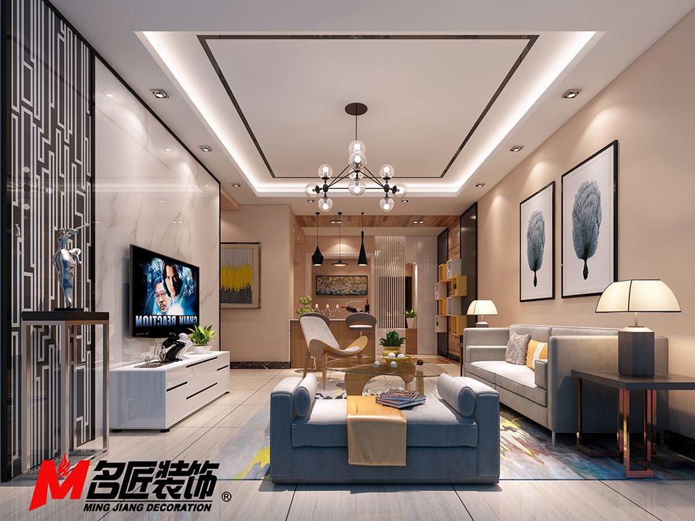 河源市富隆大樓現(xiàn)代簡(jiǎn)約風(fēng)格三居室裝修案例