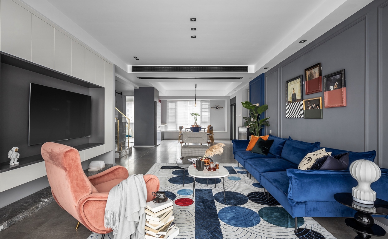 多元混搭輕奢風格室內家裝案例效果圖-客餐廳 多元混搭輕奢風格室內家裝案例效果圖-客餐廳