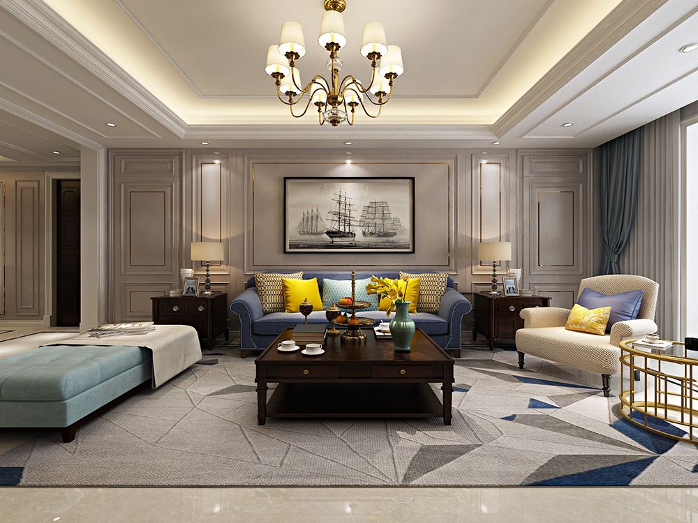 佛山市恒大山湖郡美式風格四居室裝修案例