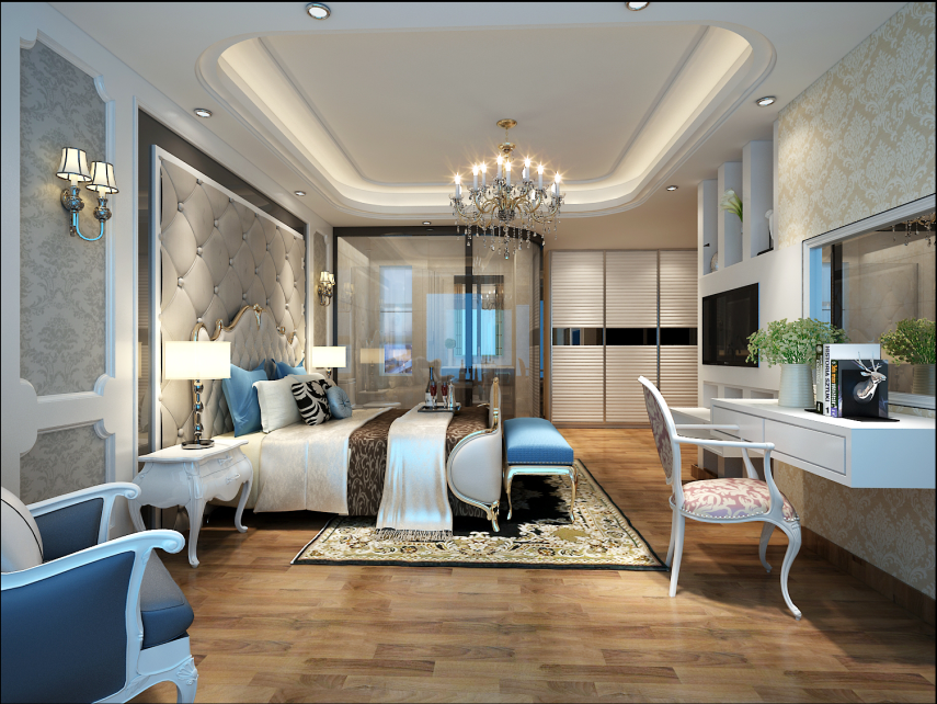 佛山裝修公司簡歐風格室內裝修效果圖-主臥 佛山裝修公司簡歐風格室內裝修效果圖-主臥