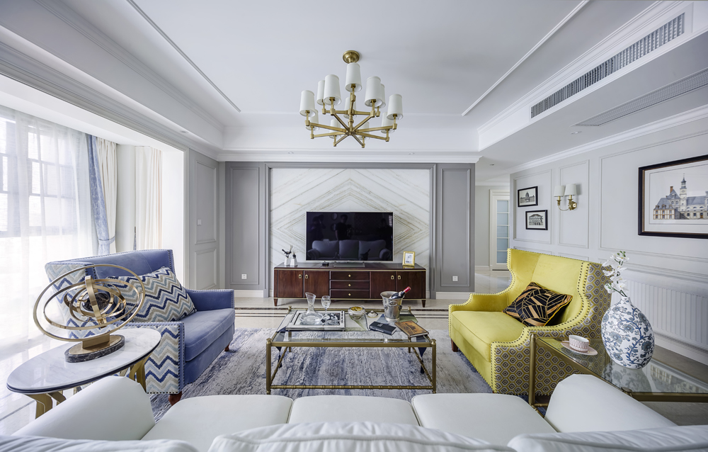 歐式輕奢風格家裝設計室內裝修效果圖-客廳 歐式輕奢風格家裝設計室內裝修效果圖-客廳