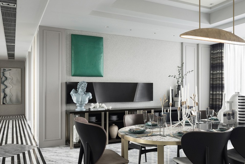 優雅輕奢風格室內家裝案例效果圖-餐廳 優雅輕奢風格室內家裝案例效果圖-餐廳