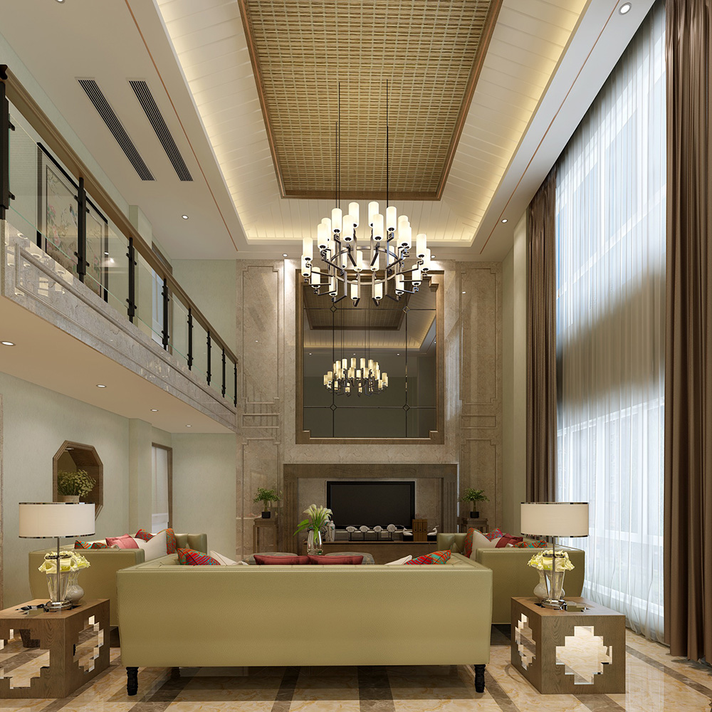 裝修公司新中式風(fēng)格別墅裝修效果圖-客廳 裝修公司新中式風(fēng)格別墅裝修效果圖-客廳