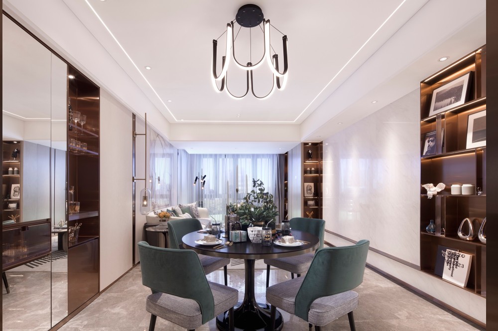 輕奢風格室內家裝案例效果圖-餐廳 輕奢風格室內家裝案例效果圖-餐廳