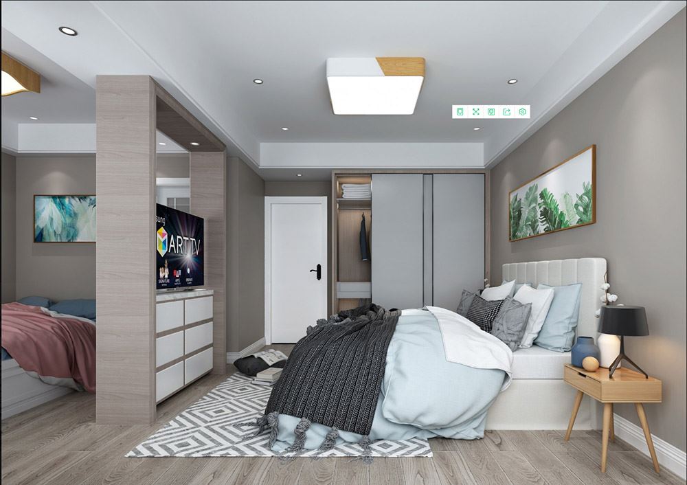 臺州市碧湖山莊現(xiàn)代簡約風(fēng)格三居室裝修案例