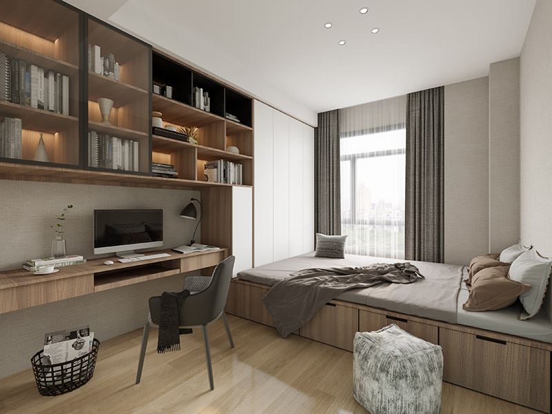 臺州市鉑金家園現代簡約風格三居室裝修案例