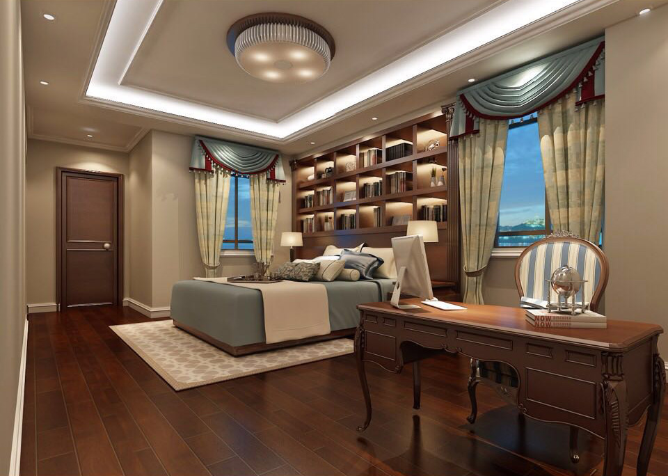 裝修公司美式風格別墅裝修效果圖-主臥 裝修公司美式風格別墅裝修效果圖-主臥