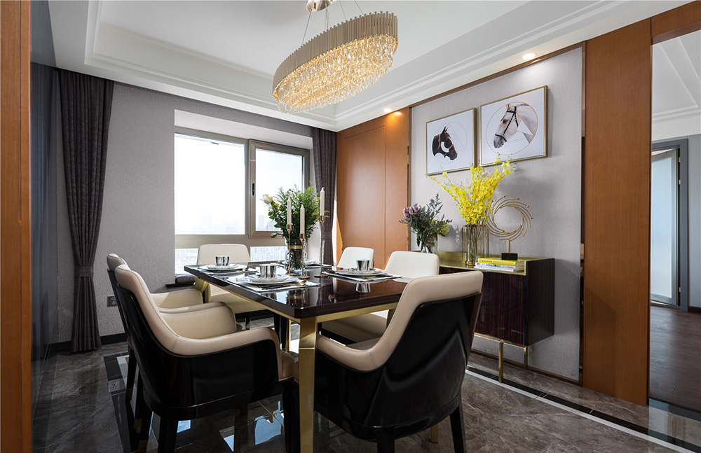 國悅九曲灣三居160平米輕奢風格室內(nèi)裝修案例-餐廳 國悅九曲灣三居160平米輕奢風格室內(nèi)裝修案例-餐廳