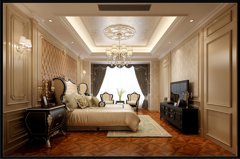 佛山市美的半島莊園歐式風格三居室裝修案例