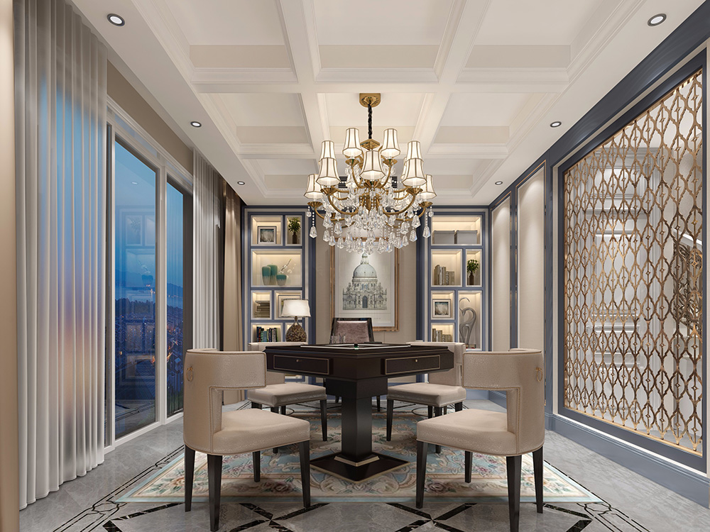 簡歐風格別墅裝修設計效果圖-萬科城別墅350平米-別墅休閑室裝修設計 簡歐風格別墅裝修設計效果圖-萬科城別墅350平米-別墅休閑室裝修設計