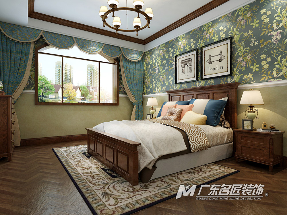 九號別墅410平米美式鄉村風格裝修案例-主臥 九號別墅410平米美式鄉村風格裝修案例-主臥